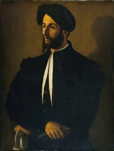 Portrait of a Man in Black by Emilian School — digital art print download