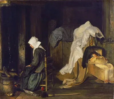 Интерьер с женщиной, готовящей еду by Эсайас Бурссе, 1656 — digital art print download