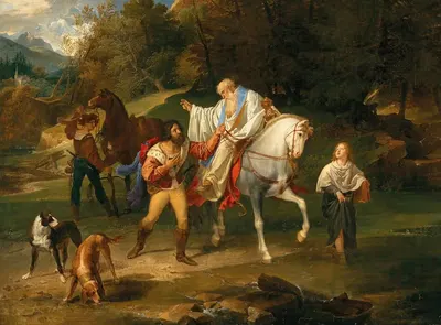 Рудольф Габсбургский и священник by Франц Людвиг Каттель, 1818 — digital art print download