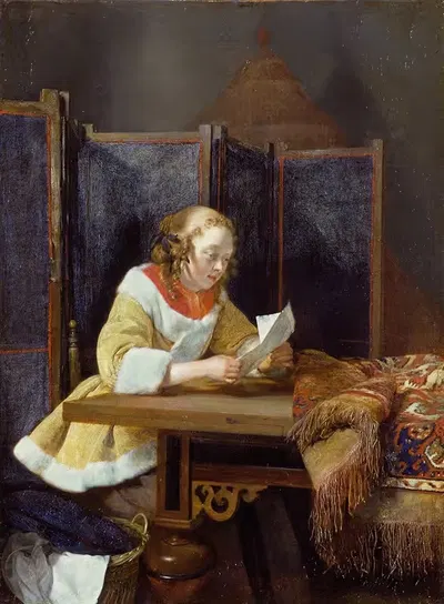 Дама, читающая письмо by Жерар тер Борх, c. 1665 — digital art print download