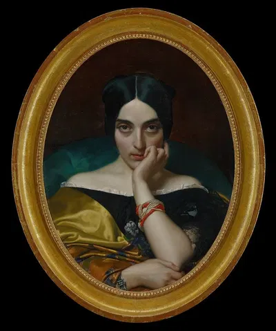 Portrait of Clémentine (Mrs. Alphonse) Karr by Henri Lehmann, 1845 — digital art print download
