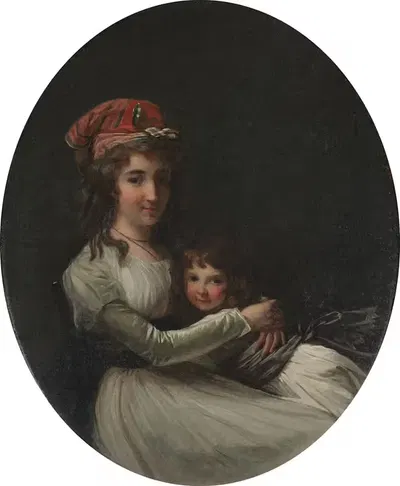 Portrait of a Mother and Daughter by Henri-Pierre Danloux — digital art print download