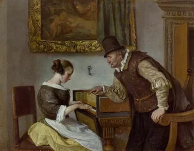 The Harpsichord Lesson by Jan Steen, 1660 - 1669 — digital art print download
