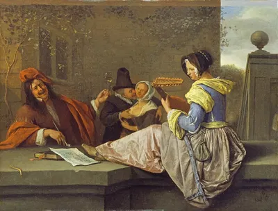The Lute Player by Jan Steen, c. 1670 — digital art print download