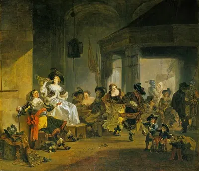 Women and Soldiers Revelling by Jean-Louis Demarne — digital art print download