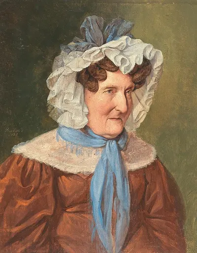 Дама в кружевной шляпе (портрет фрау Дрекслер) by Йозеф Данхаузер, 1831 — digital art print download