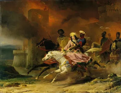 Ребекка и Брайан де Буа-Гильбер by Леон Когнье, 1828 — digital art print download