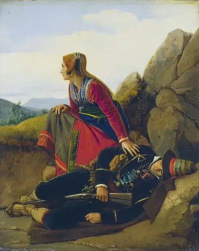 Разбойник, спящий by Луи Леопольд Робер, 1826 — digital art print download