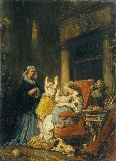 Молодая мать by Эжен Изабе, 1852 — digital art print download