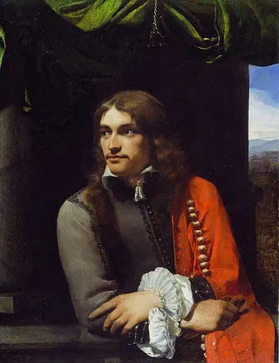 Портрет мужчины, возможно, Жана Дёйца, в красном плаще by Майкл Свиртс, c. 1650 — digital art print download