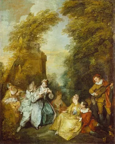 Галантный разговор by Николас Ланкре, 1719 — digital art print download