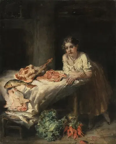 Кухня буржуа by Октава Тассаэрт, 1854 — digital art print download