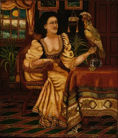 Woman with Cockatoo by Peter Oliver Foss — digital art print download