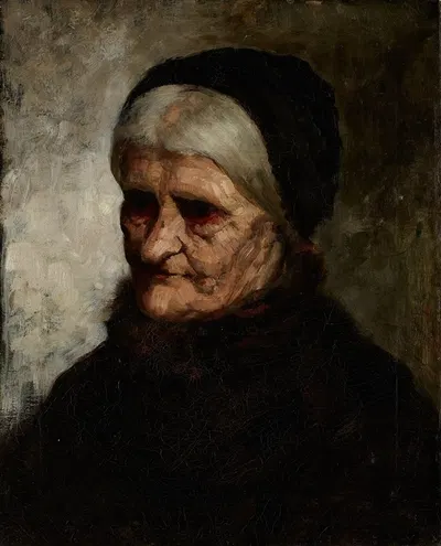 Head of an Old Woman by Robert Koehler, 1881 — digital art print download
