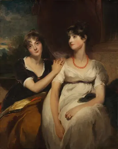 Portrait of Charlotte and Sarah Carteret-Hardy by Sir Thomas Lawrence, 1801 — digital art print download