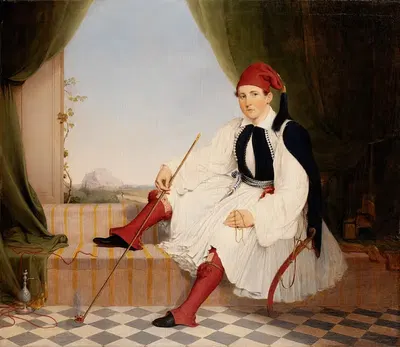 Портрет Джона Б. Кармака в греческом костюме Эвзона by Уолтер Гулд, 1853 — digital art print download
