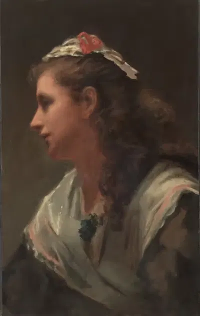 Его первая модель - мисс Рассел by Уильям Моррис Хант, c. 1873 — digital art print download