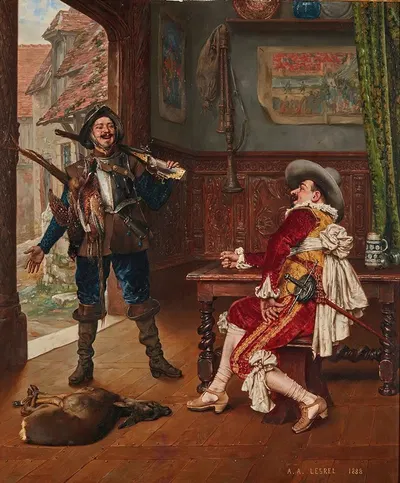 Возвращение с охоты by Адольф-Александр Лесрель, 1888 — digital art print download