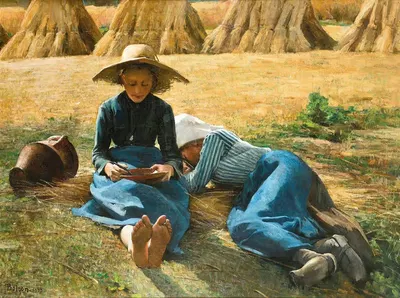 Resting In The Fields by Alexandre-Emile Boiron, 1888 — digital art print download