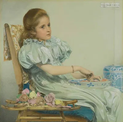 Portrait Of Miss Doris Simonette Catto by Frederick Sandys, 1893 — digital art print download