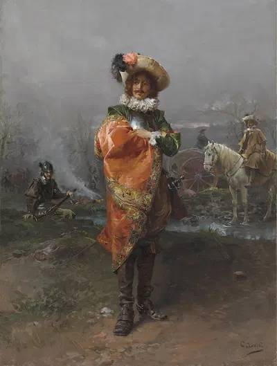 A Gentleman in a Cloak by Cesare Auguste Detti — digital art print download