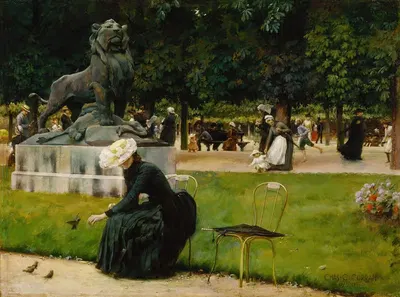 В Люксембурге (Сад) by Чарльз Кортни Карран, 1889 — digital art print download