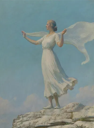 The South Wind (The Breezy Day) by Charles Courtney Curran, 1917 — digital art print download