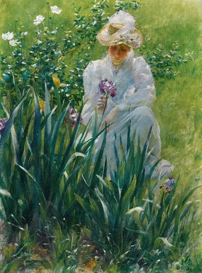 Клумба ирисов by Чарльз Кортни Карран, 1891 — digital art print download