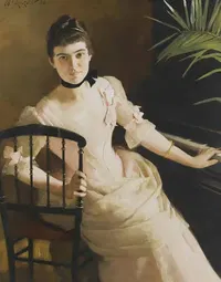 Дама, сидящая за пианино by Шарль Жирон, 1886 — digital art print download