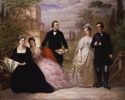 Семья Филдов в саду by Даниэль Хантингтон, 1869 — digital art print download