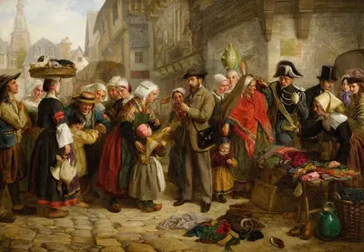 Английский художник, собирающий костюмы в Бретани by Эдвард Хьюз, 1862 — digital art print download