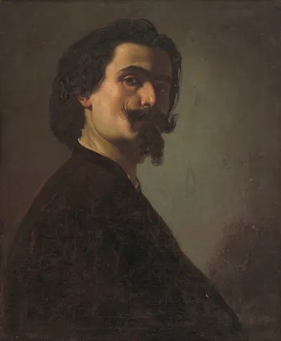 Portrait of a man by František Klimkovič, 1858-1860 — digital art print download