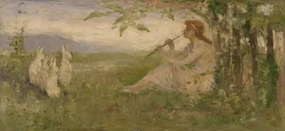 Девушка с кроликами by Фредерик Стюарт Чёрч, 1886 — digital art print download