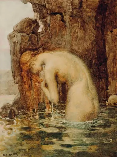 The hidden pool by Henry John Stock, 1892 — digital art print download