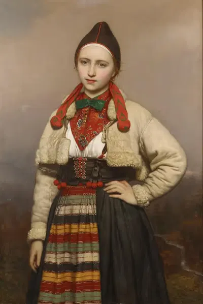 Молодая девушка из прихода Раттвик в Даларне, Швеция by Йозеф Ван Лериус, 1862 — digital art print download