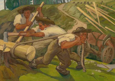 Лесорубы by Йозеф Ханула, 1938 — digital art print download