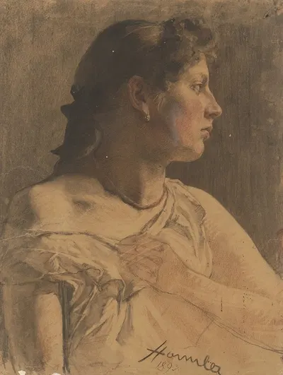 Портрет женщины by Йозеф Ханула, 1893 — digital art print download