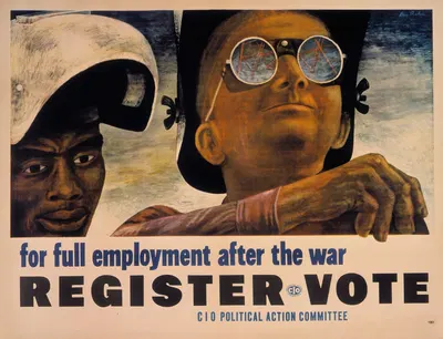 For full employment after the war, register, vote by Ben Shahn, 1944 — digital art print download