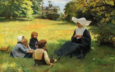 La Leçon De Catéchisme by Louis Emile Adan — digital art print download