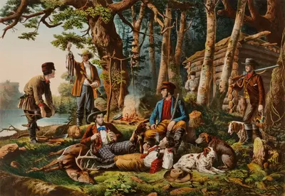 Camping Out. 'Some of the Right Sort' by Louis Maurer, 1855 — digital art print download