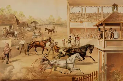 Ready for the Trot Bring up Your Horses by Louis Maurer, 1877 — digital art print download