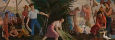 Уборка урожая (эскиз фрески, почтовое отделение Аббевиля, Луизиана) by Луи Рено — digital art print download