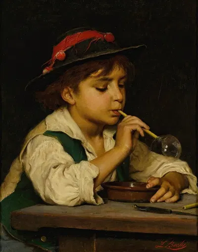 Blowing Bubbles by Luigi Bechi — digital art print download