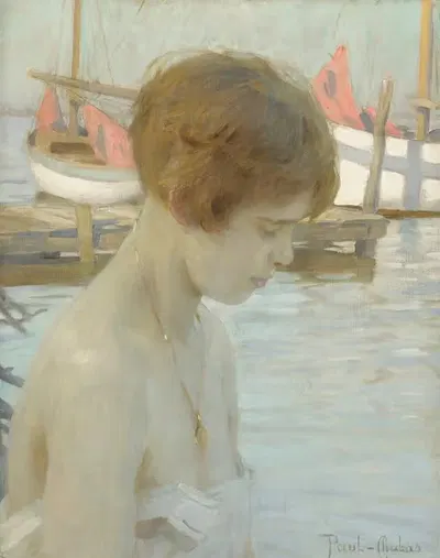 Young Girl At The Harbor by Paul Émile Chabas — digital art print download