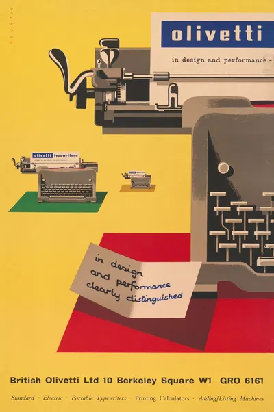 Olivetti, in design and performance by Frederick Henri Kay Henrion, 1950 — digital art print download
