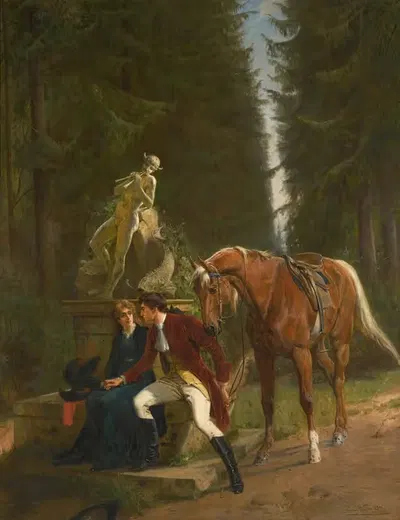 Сватовство by Самуэль Эдмунд Уоллер, 1901 — digital art print download
