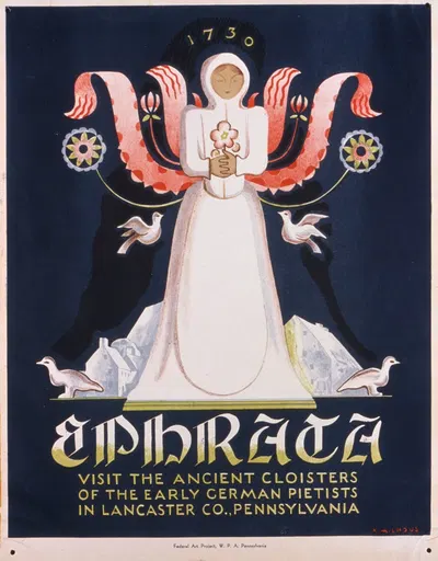 Ephrata Visit the ancient cloisters of the early German pietists in Lancaster Co., Pennsylvania by Katherine Milhous,…