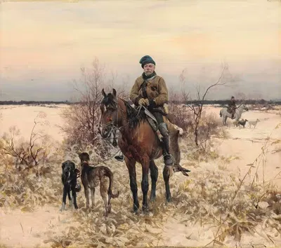 Охота с собаками by Альфред фон Вирус-Ковальский — digital art print download
