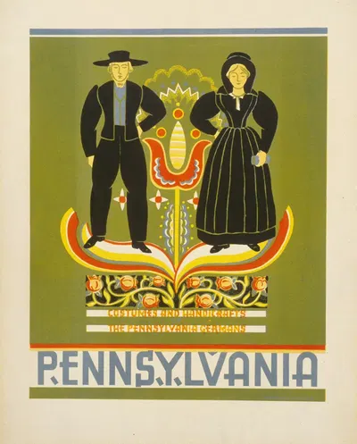 Pennsylvania Costumes and handicrafts, the Pennsylvania Germans. by Katherine Milhous, 1936-1941 — digital art print download