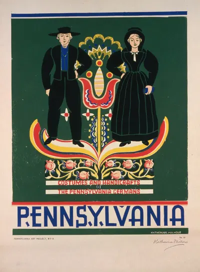 Pennsylvania Costumes and handicrafts, the Pennsylvania Germans by Katherine Milhous, 1936-1941 — digital art print download